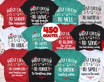 Christmas Family Shirts, Funny Tshirt, Most Likely To Shirt, Adult Toddler Youth Tshirt