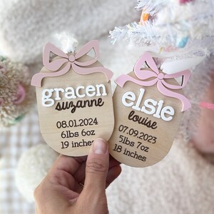 Personalized Baby First Christmas Ornament,Newborn Gift, Custom Holiday Keepsake for New Moms,Baby's Birth Stats Ornament,Pregnancy Ornament