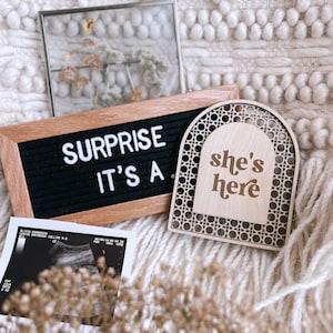 Baby Birth Announcement Sign, Gender Reveal, Gender Reveal Birth Announcement, Gender Neutral Baby Gift, Nursery Decor, Baby Shower Gift