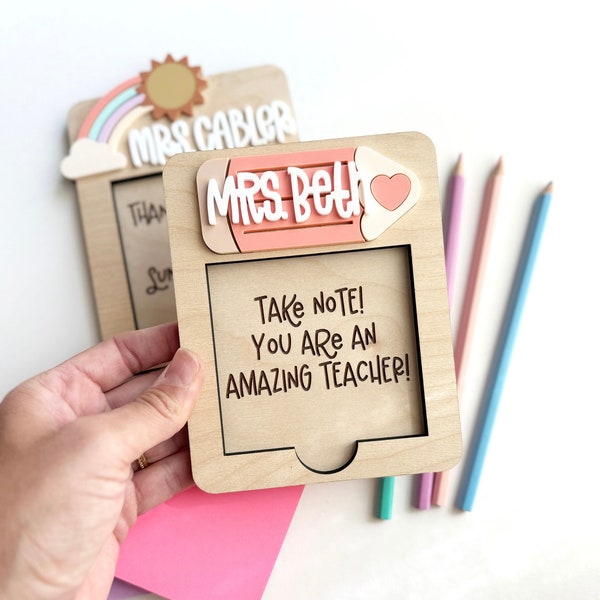 Post it Note Holder, Sticky Note Holder for Teacher Appreciation Gift, Teacher Gift, Personalized Teacher Gift, Teacher Appreciation