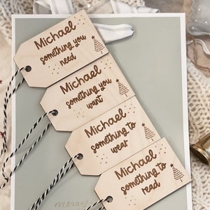 Something You Want, Something You Need, Gift Tags for Presents, Christmas Gift Tags, Personalized Gift Tags, Wooden Gift Tags, Set of 4