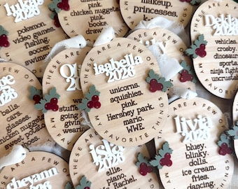 Personalized Family Ornament, Christmas Ornament, Kids Ornament, Gift for Christmas, Kids Ornament, Personalized Favorite Things Ornament