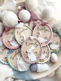 Custom Easter Name Tags, Personalized Easter Gift, Custom Easter Basket Tag, Bunny Name Tag, Easter Rabbit Personalized Kids Easter Gift Tag