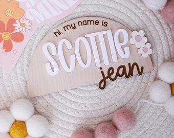 Hospital Name Announcement Sign, Baby Birth Announcement Sign, Baby Shower Gift,Hello My Name Is, Name Announcement Sign,Fresh 48 Photo Prop