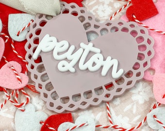 Valentines Day Tags, Valentines Basket Tag, Heart Tag, Valentine Heart Tag, Valentines Day Gift Tags, Personalized Valentines Tag