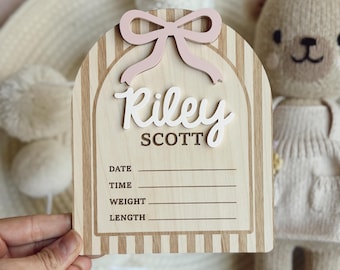 Baby Birth Announcement Sign, Birth Stat Sign, Birth Announcement Sign, Name Announcement Sign, Baby Shower Gift, Baby Sign for Hospital