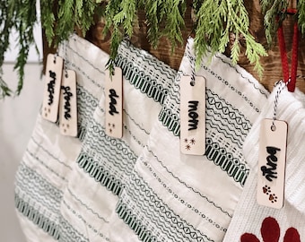Christmas Stocking Tags, Stocking Name Tags, Personalized Stocking Tags, Personalized Gift Tags, Christmas Decor, Wooden Tags