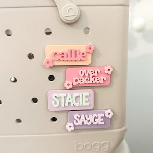Charms de sac Bogg, Porte-nom de sac Bogg, Accessoires de sac Bogg, Porte-nom de sac Bogg, Charm de sac Bogg personnalisé, Plaque signalétique de sac Bogg, Étiquette de sac personnalisée