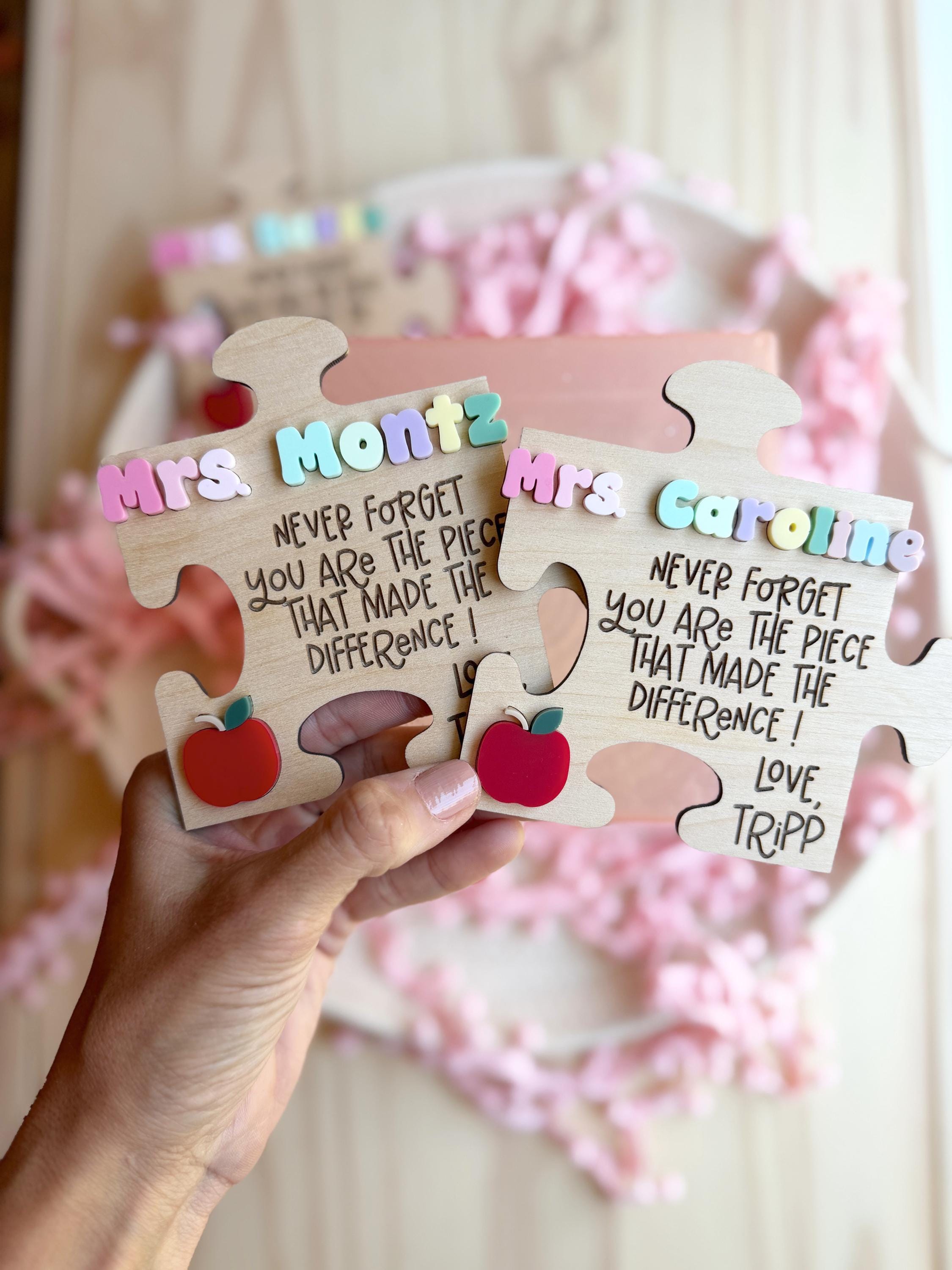 Personalized Teacher Puzzle Piece Magnet, Thank You for Being Such an ...