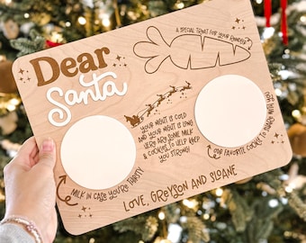 Dear Santa Tray, Reindeer Snacks, Santa Snacks, Cookies and Milk for Santa, Christmas Activity, Santa Cookie Tray, Santa Christmas Eve Board