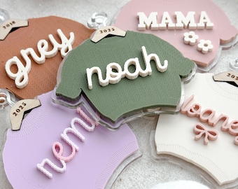 Chunky Knit Sweater Name Ornament, Baby's 1st Christmas Ornament, Baby Christmas Ornament, Personalized Christmas Ornament, Christmas Gift