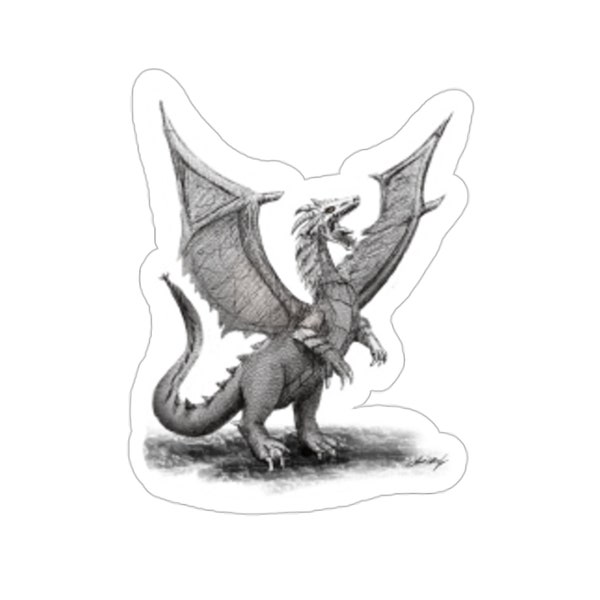 Arak Dragon Kiss-Cut Sticker: A Majestic Creation from the Book Collection!