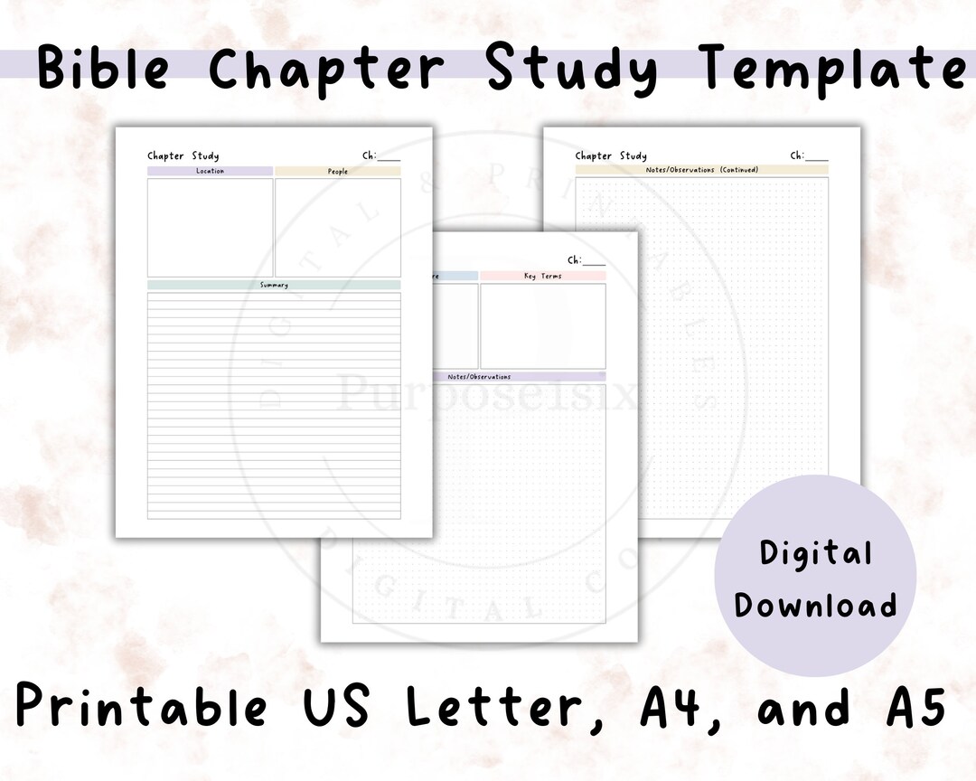 PRINTABLE Books Bible Study Worksheet Christian Daily - Etsy