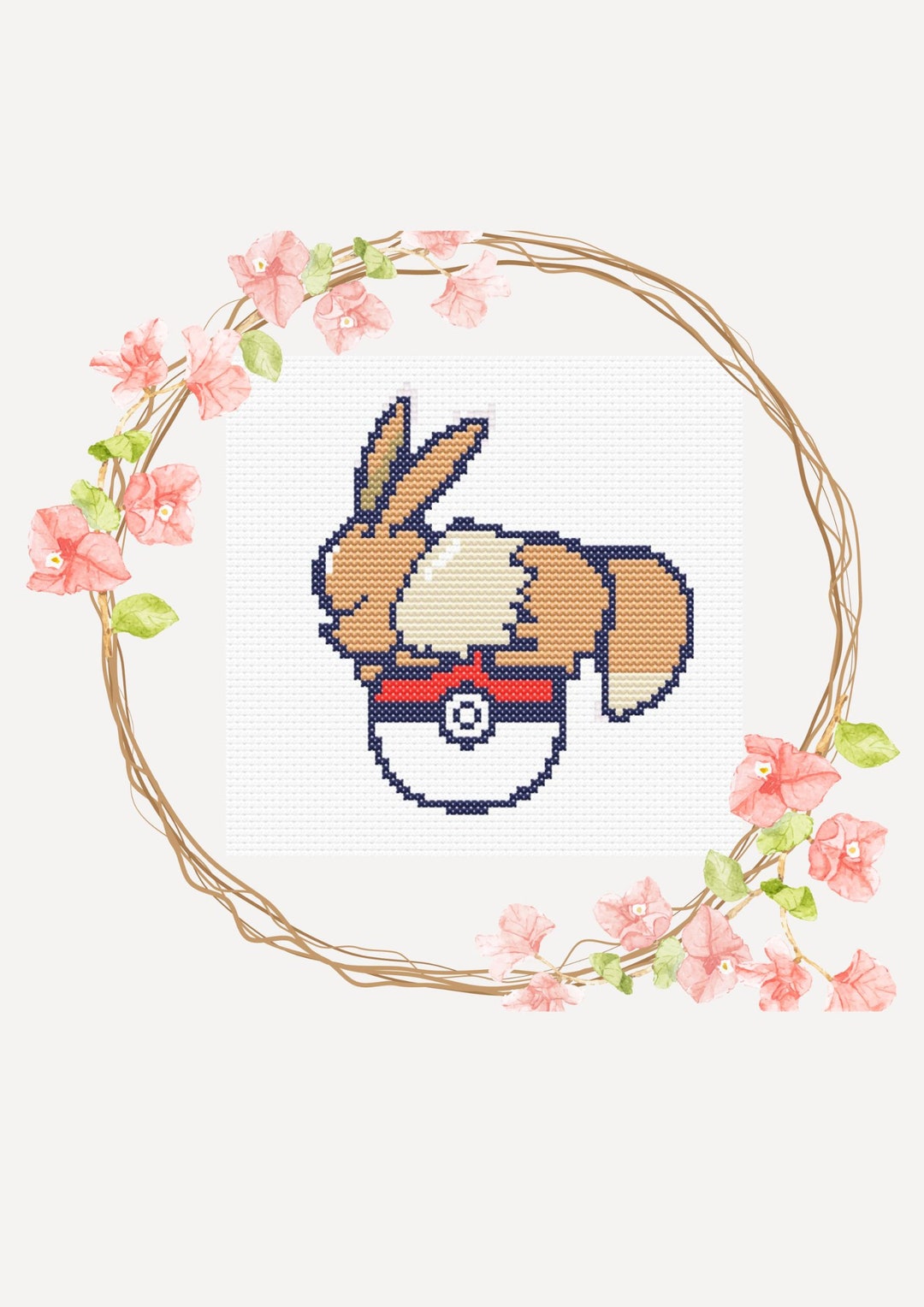 Sleepy Eevee Cross Stitch Pattern Etsy