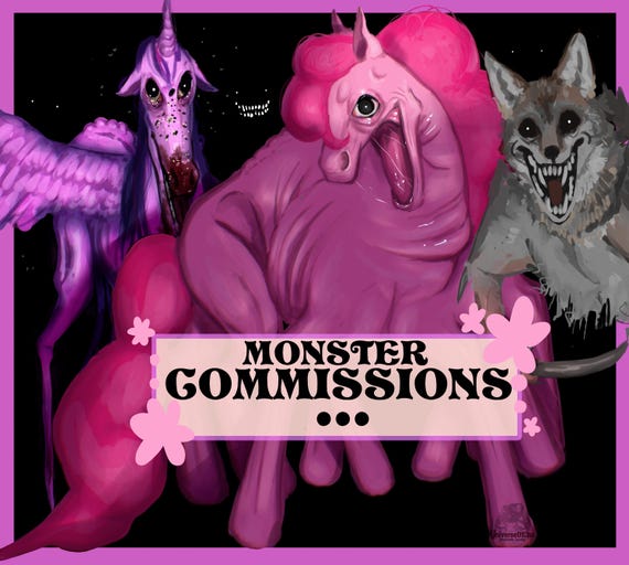 Monstre commissions | Art sur commande pas cher | Illustration numérique personnalisée