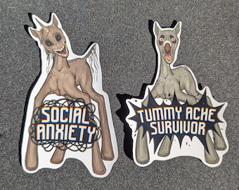Horror Stickers – “Tummy Ache Survivor” & “Social Anxiety” - Sticker - MLP Infection