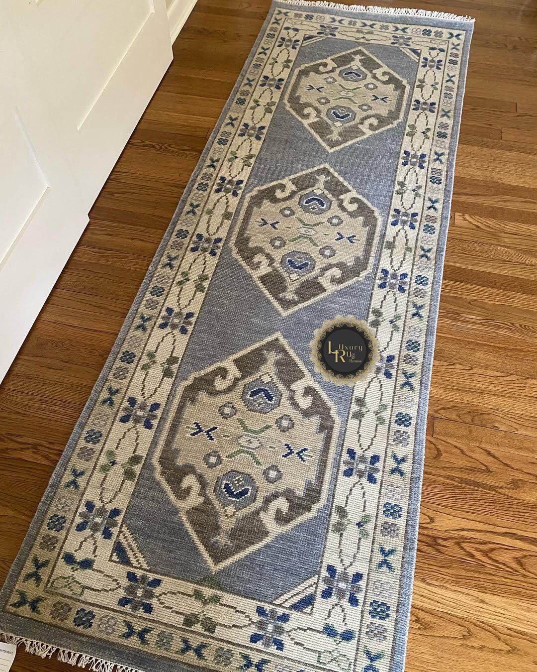 Oushak Runner Rug: Hand-knotted Turkish Wool Hallway Rug - Etsy