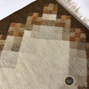 Handwoven Flatweave Kilim Rug 9x12: Modern Green Orange Brown Area Rug