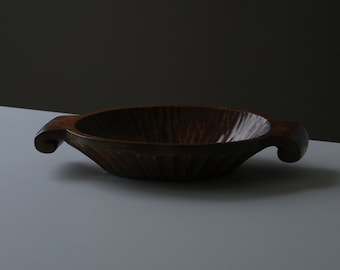 Vintage Hand-carved Wooden Bowl | Modern Farmhouse Wood Dish | Wood Bowl Catchall