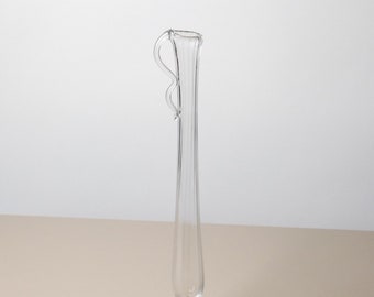 Elegant Ribbed Swung Vase | Vintage Glass Bud Vase