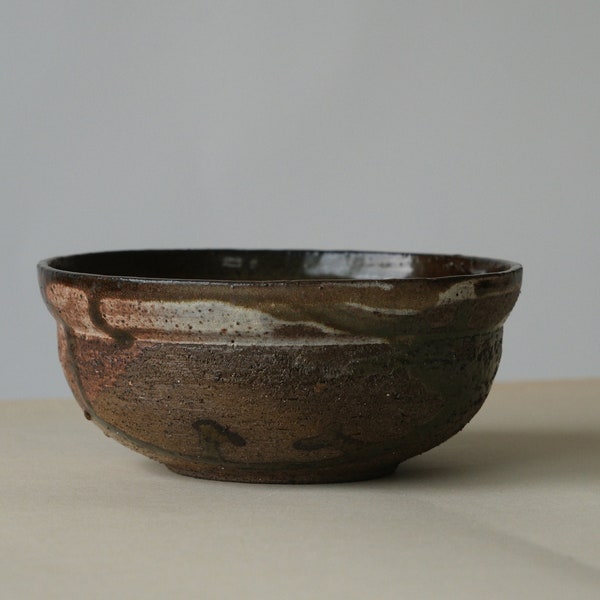 Vintage Drip Glaze Modernist Ceramic Bowl | Japandi Style Minimalist Pottery | Ceramic Catchall