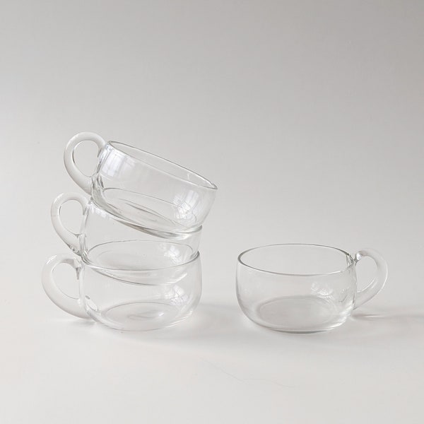 Petites tasses en verre vintage - Lot de 8 | Tasses en verre à liqueur | Verrerie de Noël moderniste minimaliste