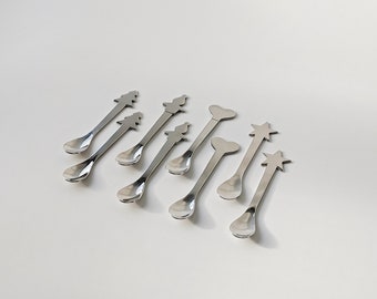 Modern Teaspoons Set of 8  |  Stainless Steel Spoons | Scandinavian Modernist  Teaspoons | Danish Modern Tableware
