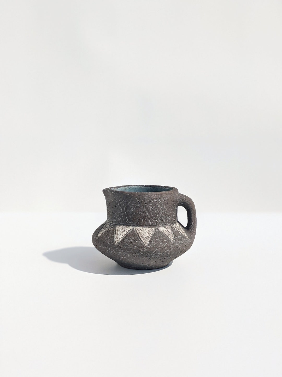 Vintage MCM Ceramic Small Pitcher With Triangles Pattern, by Elsi ...