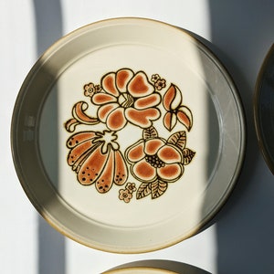 Vintage Flower Pattern Plates Set of 2 English Ceramic Floral Motif Dinnerware Kiln Crafts England Rafflesia image 8