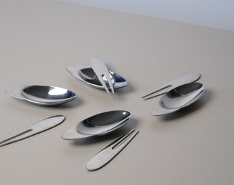 MCM Gense Appetize Starter Set - Set of 4 | Stainless Steel Spoon and Fork Entree Set