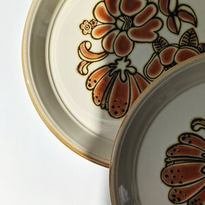 Vintage Flower Pattern Plates Set of 2 English Ceramic Floral Motif Dinnerware Kiln Crafts England Rafflesia image 7