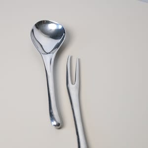 Mid-Centruy Modern Style Stainless Steel Salad Servers Modern Tableware Vintage Cutlery image 3