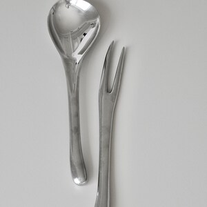 Mid-Centruy Modern Style Stainless Steel Salad Servers Modern Tableware Vintage Cutlery image 8