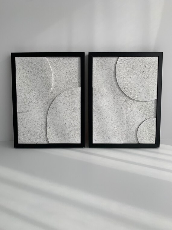 Set 3D Art With Granite Effect | Etsy