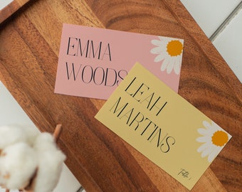 Fun & Bright Themed Wedding Place Card | Printable Modern Floral Wedding Place Card | Instant Download Editable Place Card | CHARLOTTE