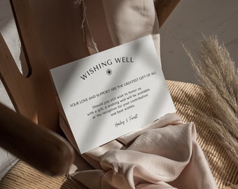 Carte de vœux imprimable | Modèle de puits de souhaits de mariage | Insertion d'invitation de carte de mariage bricolage | Téléchargement instantané | HARLEY