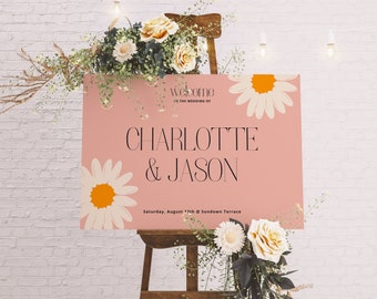 Fun & Bright Wedding Welcome Sign | Editable Modern Floral Welcome Sign | Printable Pastel Wedding Welcome Board | CHARLOTTE