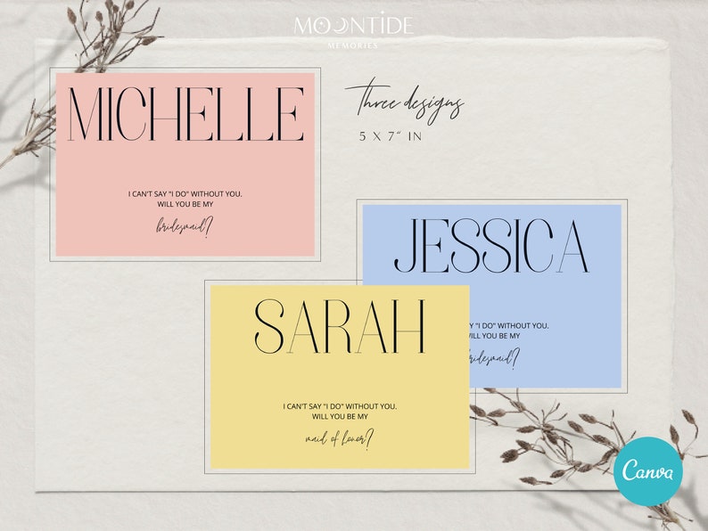 Colorful Boho Bridesmaid Proposal Card Will You Be My Bridesmaid Card Editable Proposal Card Template Instant Download CHARLOTTE image 6