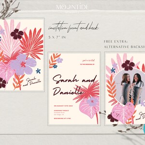 Colorful Floral Themed Wedding Invitation Printable Boho Wedding Invitations Editable Modern Digital Download Invite Template image 8