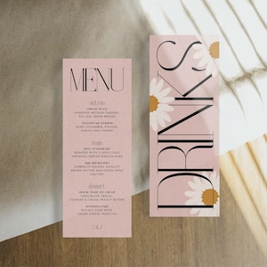 Bright & Colorful Wedding Menu | Printable Bright and Modern Instant Download | Editable Template | CHARLOTTE