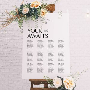 Minimalist Wedding Seating Chart Template | Modern Printable Wedding Sign | Instant Download Wedding DIY | HARLEY