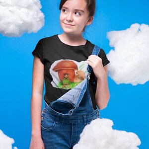 Mushroom decoration on children&#39;s shirts | Christmas for children in the fairytale forest with fairytale castle