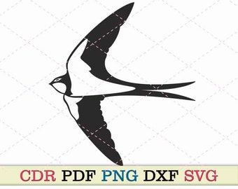 Andorinha pássaro voando svg tatuagem clipart png