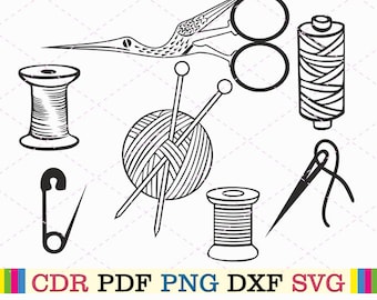 Pacote de ferramentas de costura máquina svg designer de silhueta vintage astuto svg