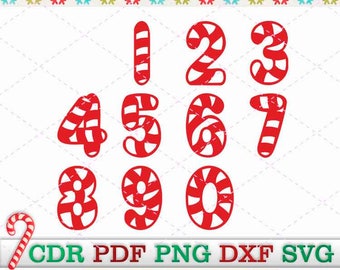 bengala doce svg número clipart natalino calendário do advento