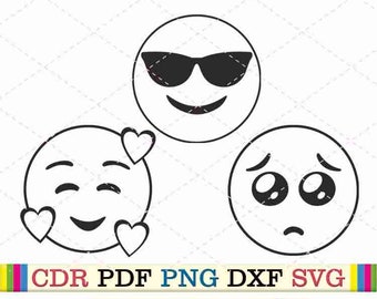 Cricut Emoji Svg Files Emoji SVG Collection Emoji Clipart Emoji Bundle ...