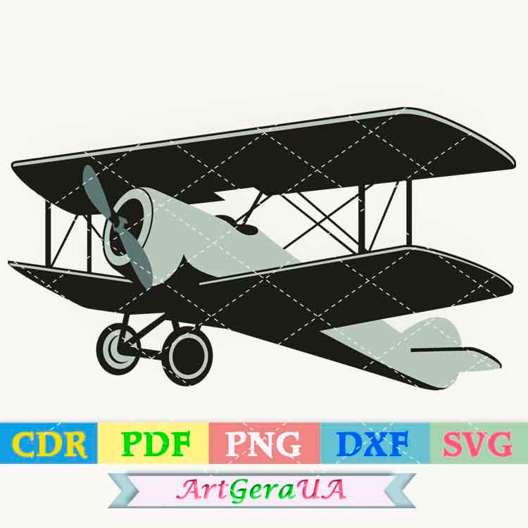 Biplane Vintage Clipart Svg Retro Airplane Travel - Etsy