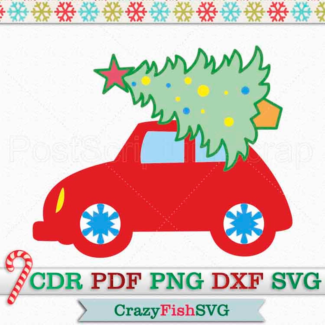 Christmas Tree Car Clipart Svg - Etsy