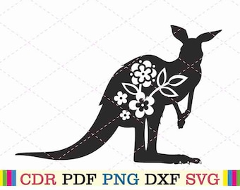 Canguru svg fofo clipart australiano estampa de animais