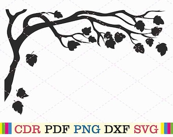 Silhueta de folha de outono nua em svg de ?rvore de outono